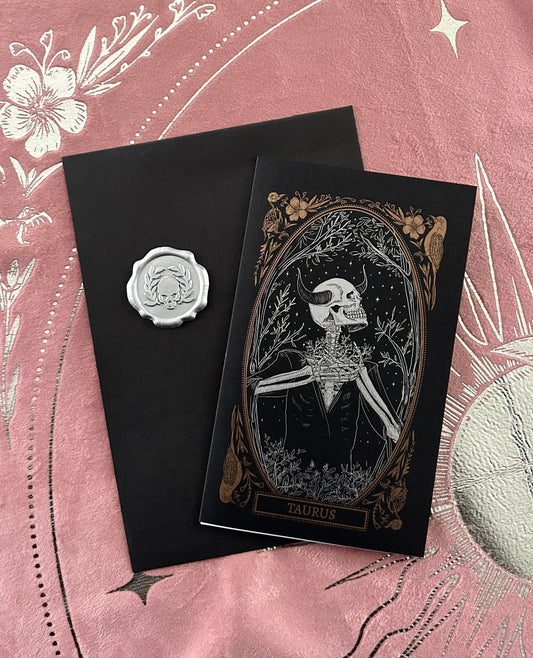 blank greeting card with taurus zodiac sign design from the Mirror Oracle deck by Amrit Brar and 13th Press