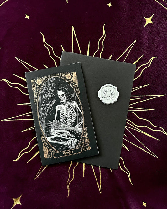 blank greeting card with virgo zodiac sign design from the Mirror Oracle deck by Amrit Brar and 13th Press