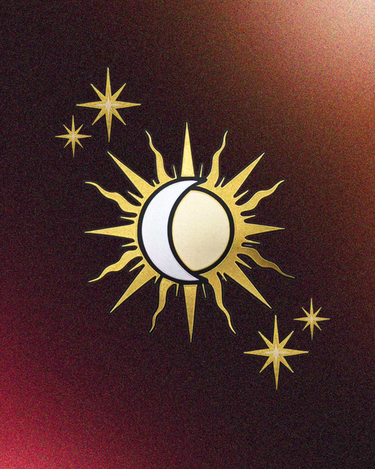 Embroidered Back Patch Set - "Celestial", Five Patches, Stars, Sun & Moon