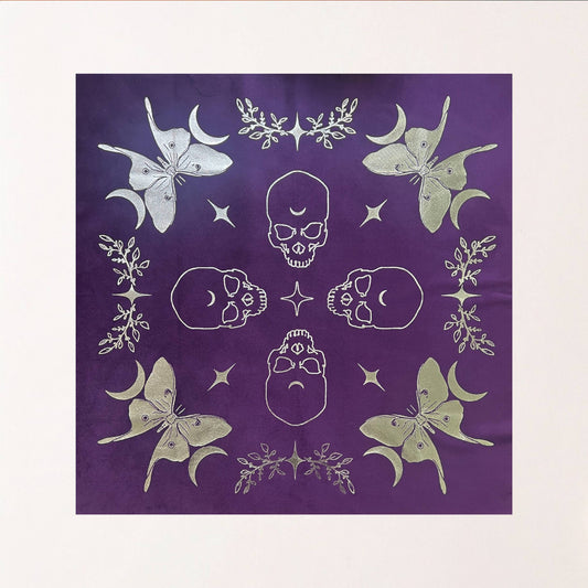 Velvet Altar Cloth - "Luna Moth" Purple