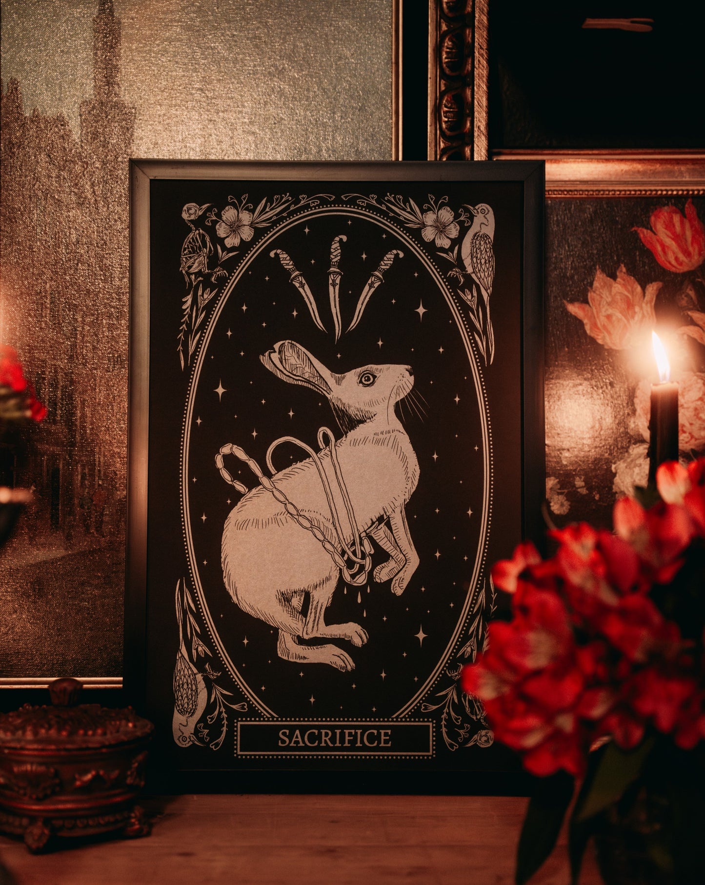 the sacrifice oracle card art print from the mirror oracle deck