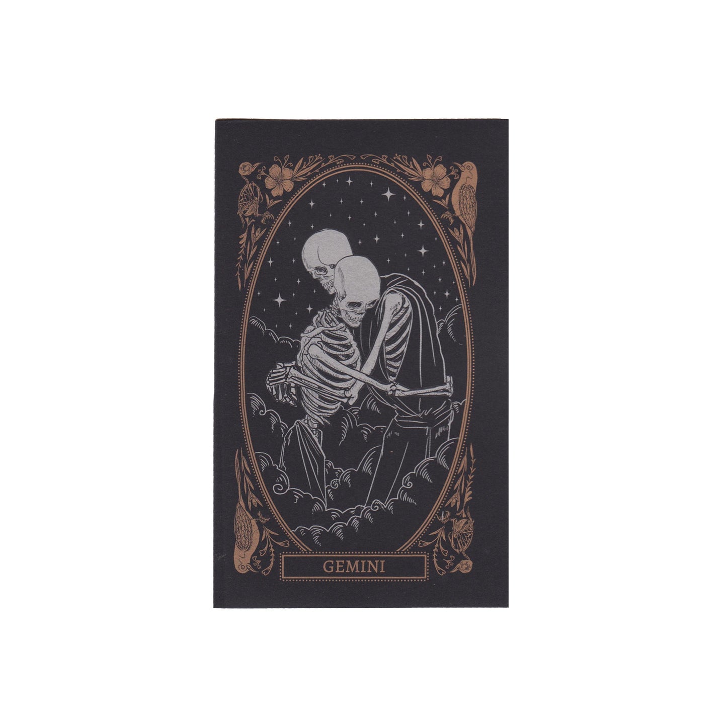 gemini zodiac sign greeting card with black envelope and silver wax seal