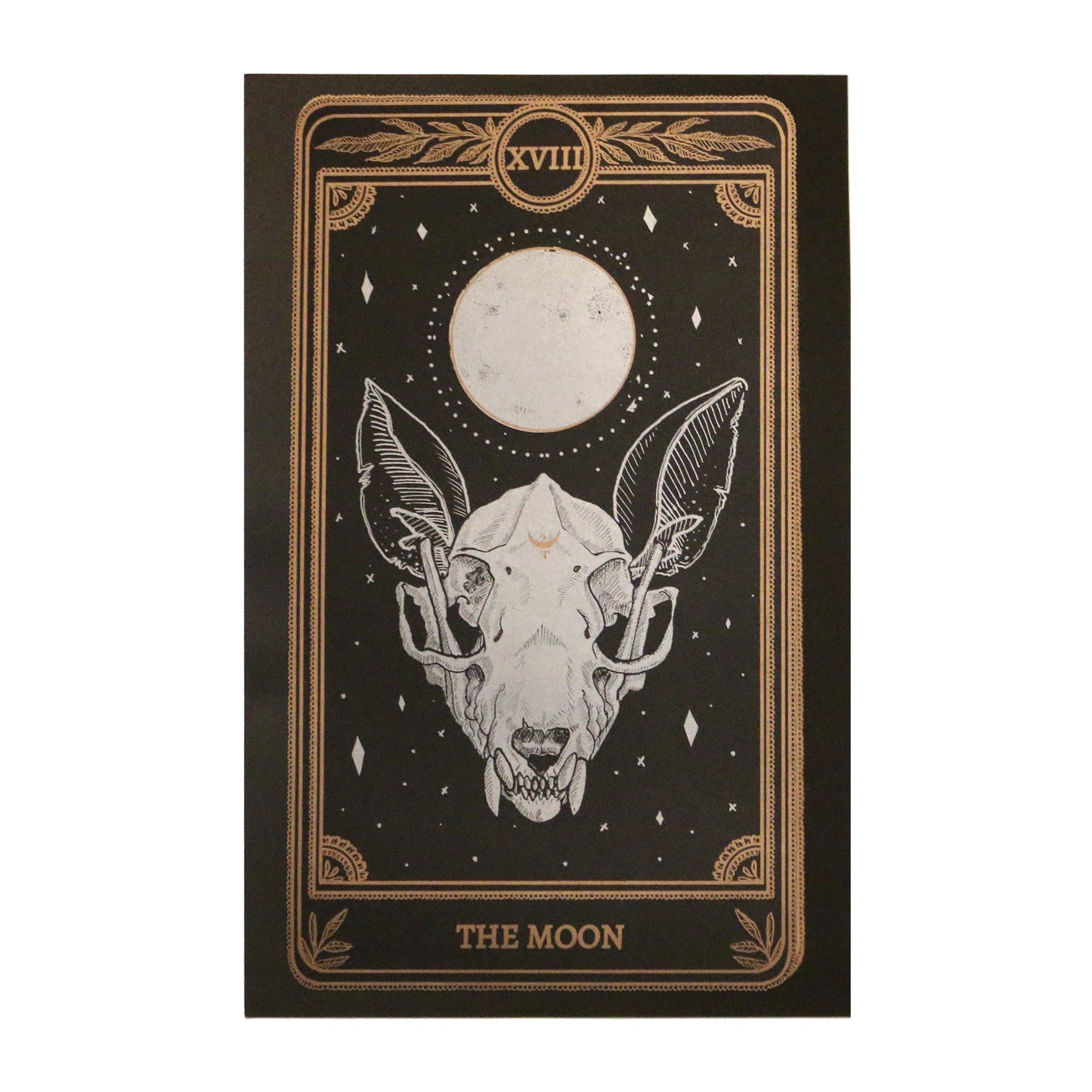 tarot art print of the Moon card from the Marigold Tarot deck by Amrit Brar and 13th Press.