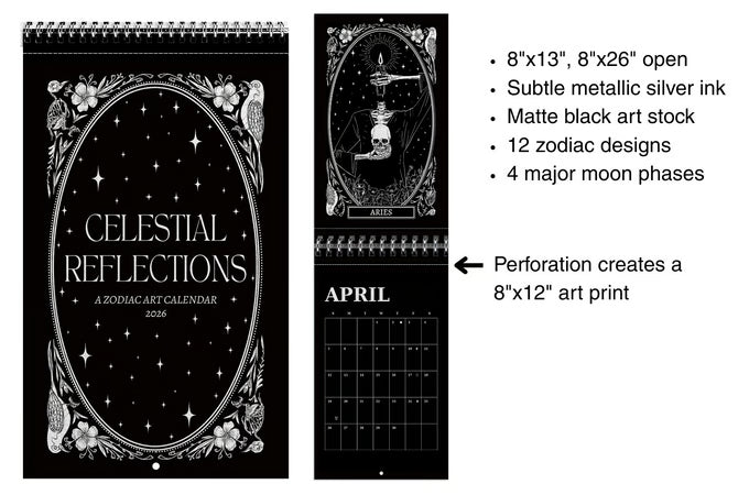 Celestial Reflections: A Zodiac Art Calendar, 2026