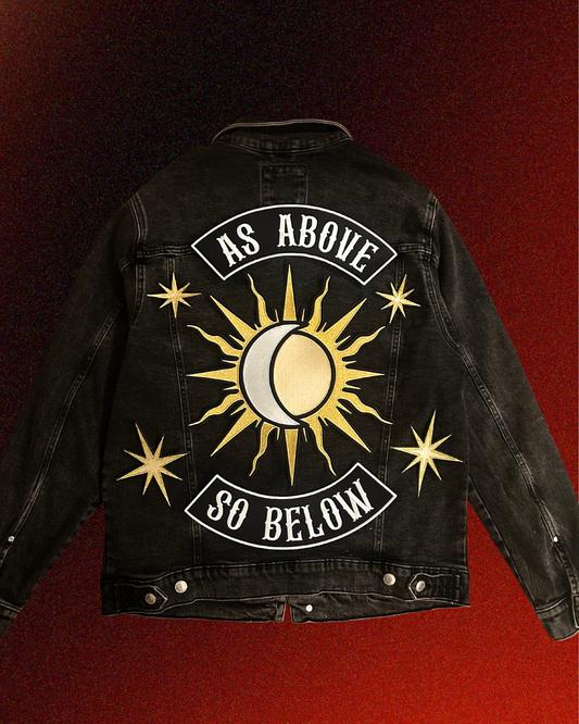 Embroidered Back Patch Set - "Celestial", Five Patches, Stars, Sun & Moon