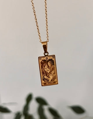 Tarot Card Necklace - The Lovers from the Marigold Tarot Deck, 13th Press x Feyr™