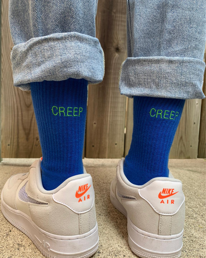 Embroidered Crew Socks - "CREEP"