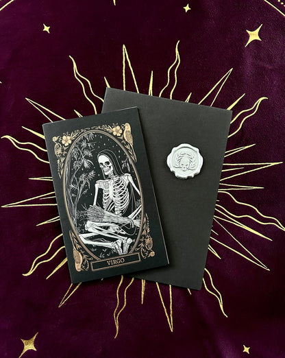 blank greeting card with virgo zodiac sign design from the Mirror Oracle deck by Amrit Brar and 13th Press