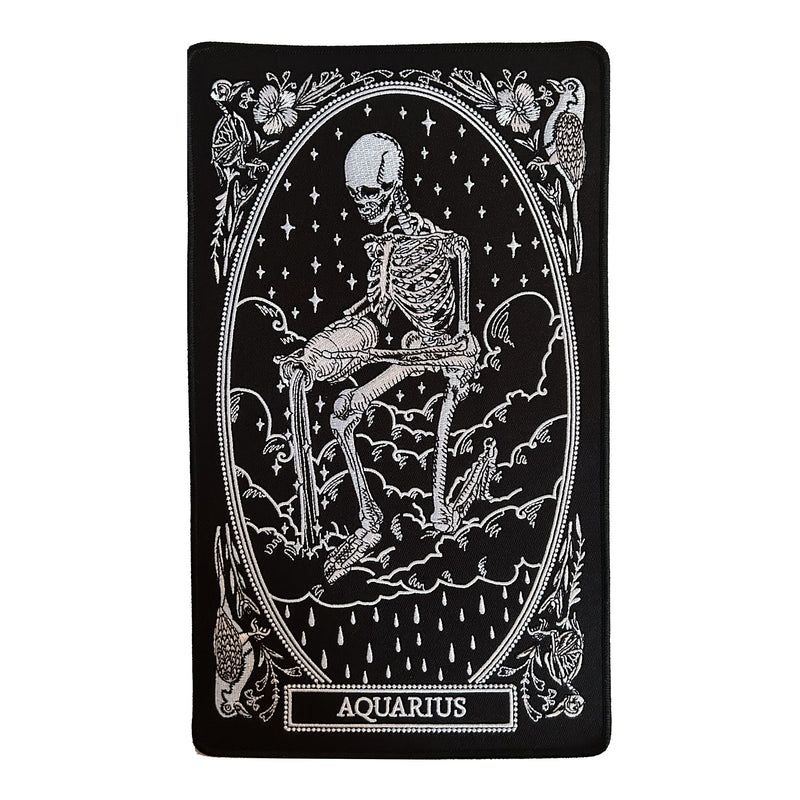 large embroidered back patch of aquarius zodiac sign from the mirror oracle deck by amrit brar and 13th press.