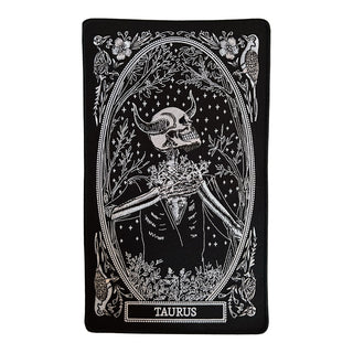 large embroidered back patch of taurus zodiac sign from the mirror oracle deck by amrit brar and 13th press.
