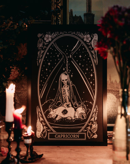 capricorn zodiac sign art print design from the Mirror oracle deck