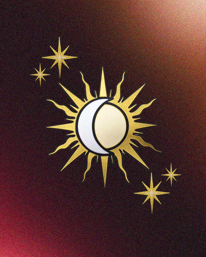 Embroidered Back Patch Set - "Celestial", Five Patches, Stars, Sun & Moon