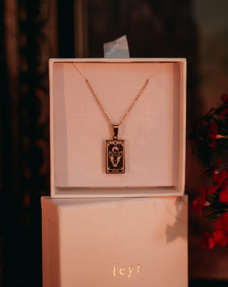 the moon tarot card gold pendant necklace