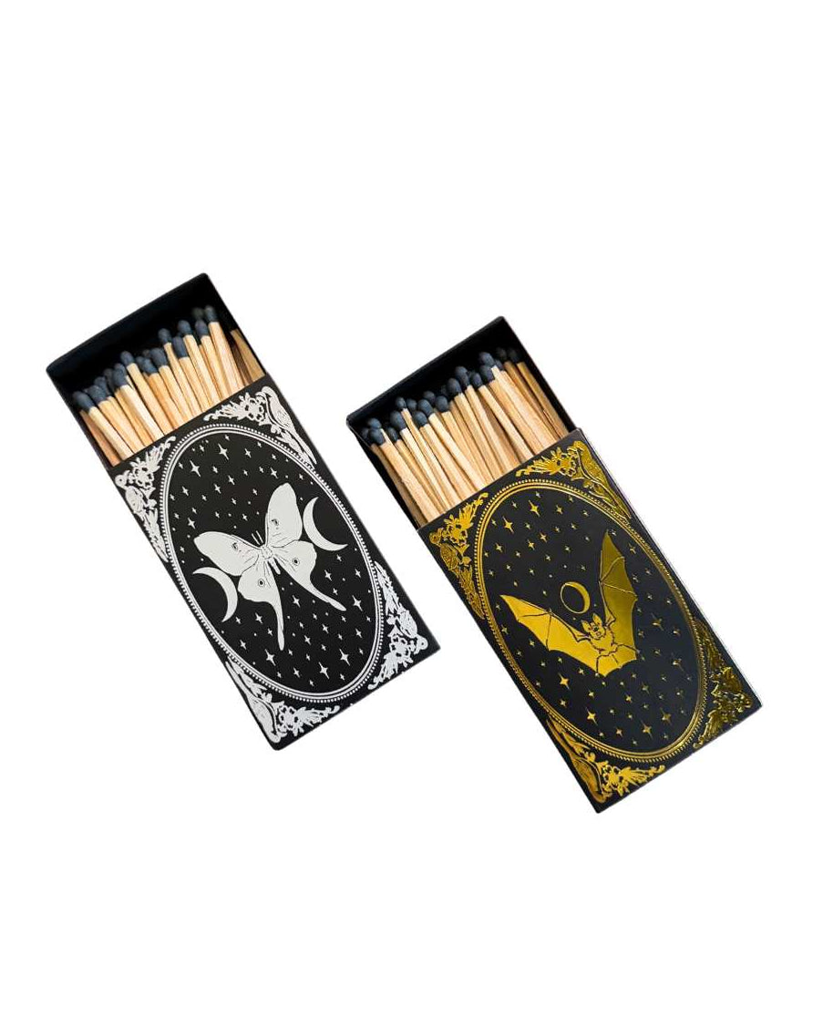 Nocturne Novelty Matchbox Set – Luna Moth & Bat (Set of 2)