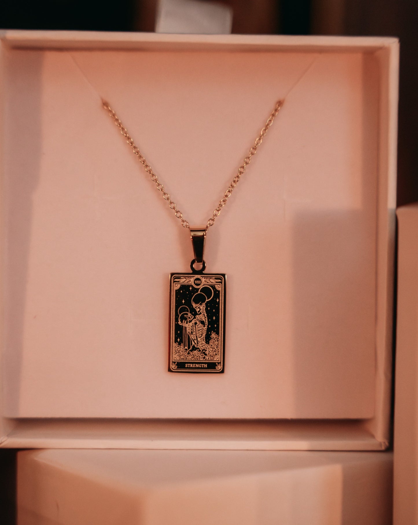 strength tarot card necklace