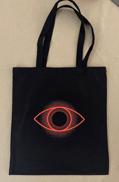black canvas cotton tote bag 