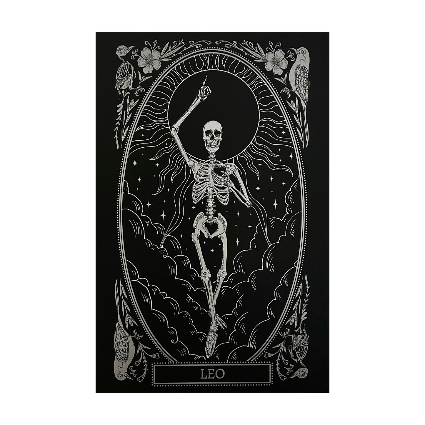 Leo zodiac sign art print for home and room decor