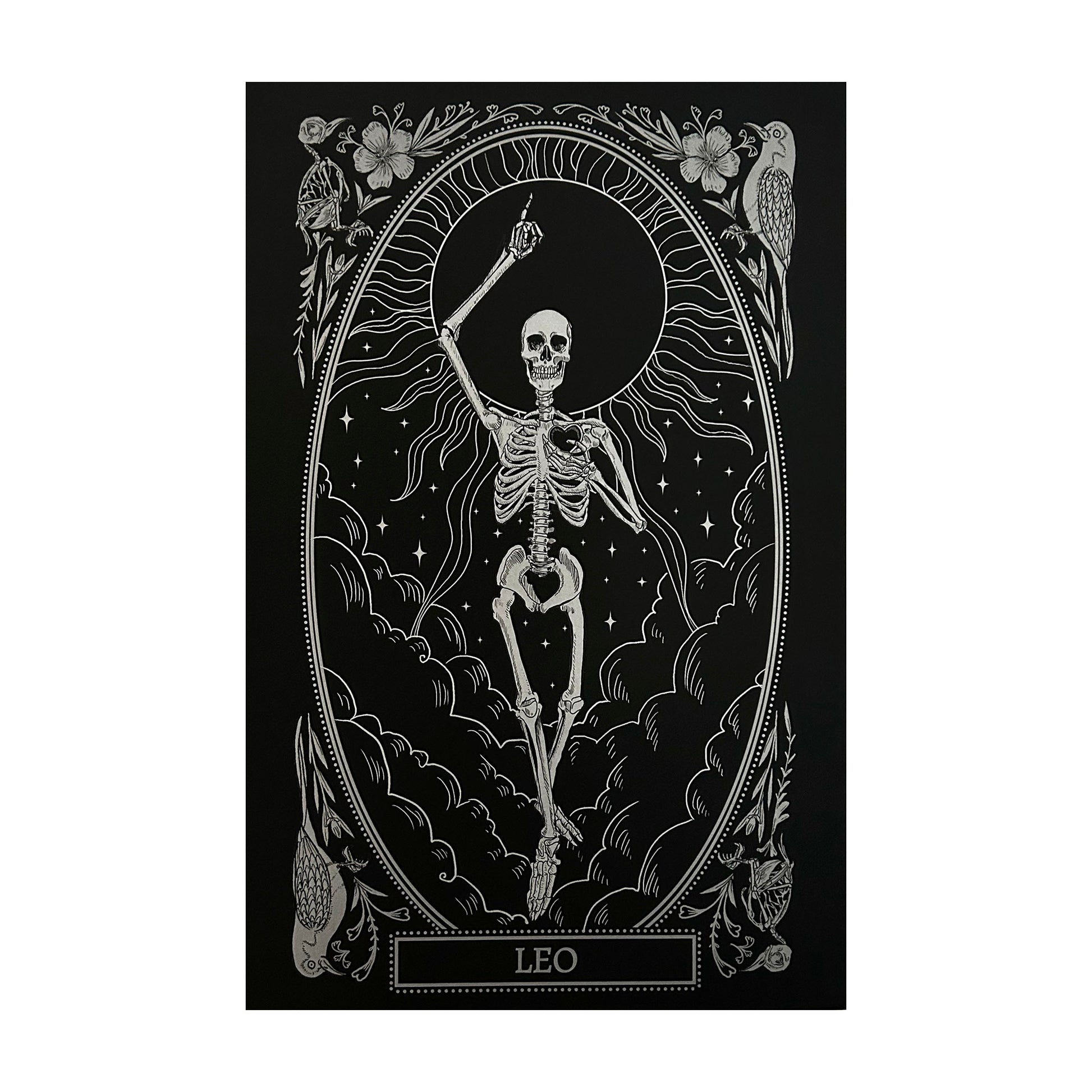 Leo zodiac sign art print for home and room decor