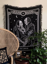 woven tapestry of the Lovers tarot card from the Marigold Tarot deck by Amrit brar and 13th Press.