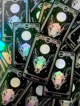 Celestial Sticker Pack, Marigold Tarot Holographic: The Star, The Moon, The Sun, The World