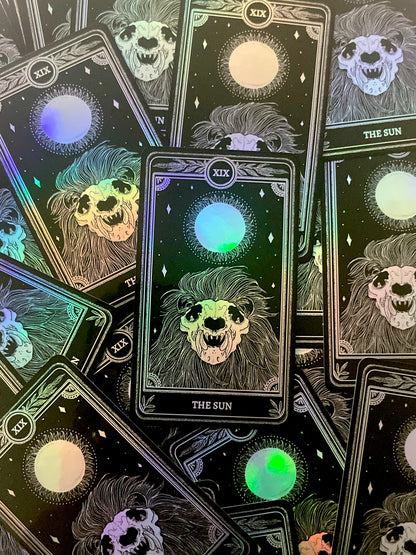 Celestial Sticker Pack, Marigold Tarot Holographic: The Star, The Moon, The Sun, The World