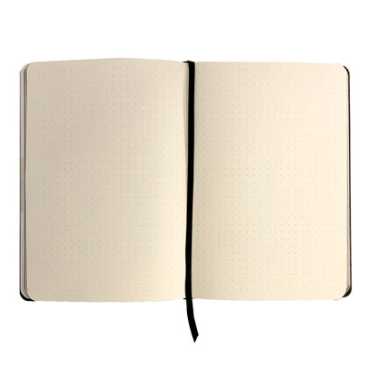 black leather journal with The Star rose gold foil designed from the Marigold Tarot deck. Bullet journal