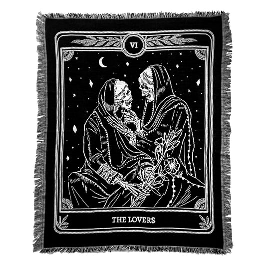 woven tapestry of the Lovers tarot card from the Marigold Tarot deck by Amrit brar and 13th Press.