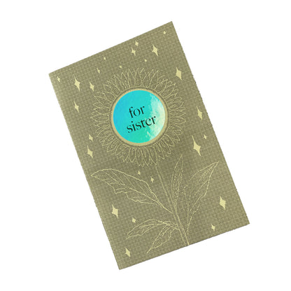 Zine titled "for sister" with green cover and pink pages. Written and illustrated by Amrit Brar and published by 13th Press.