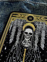 justice large embroidered tarot back patch with skeleton