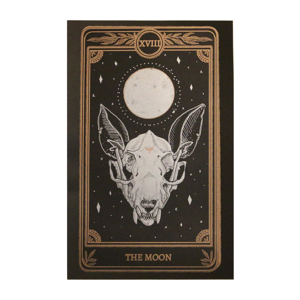 tarot art print of the Moon card from the Marigold Tarot deck by Amrit Brar and 13th Press. 