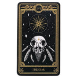 the star tarot card embroidered back patch, design from the Marigold Tarot deck by Amrit Brar and 13th press. 