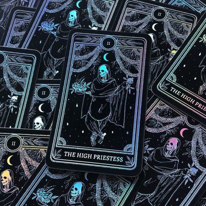 Sticker Pack, Marigold Tarot Holographic: Strength, The Devil, The Lovers, The High Priestess, Death